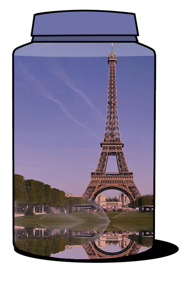 Eiffel Tower Cylinder Urn | Eiffel Tower Urn Wrap | Eturnal Wear